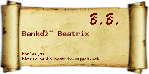 Bankó Beatrix névjegykártya
