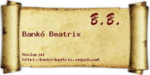 Bankó Beatrix névjegykártya